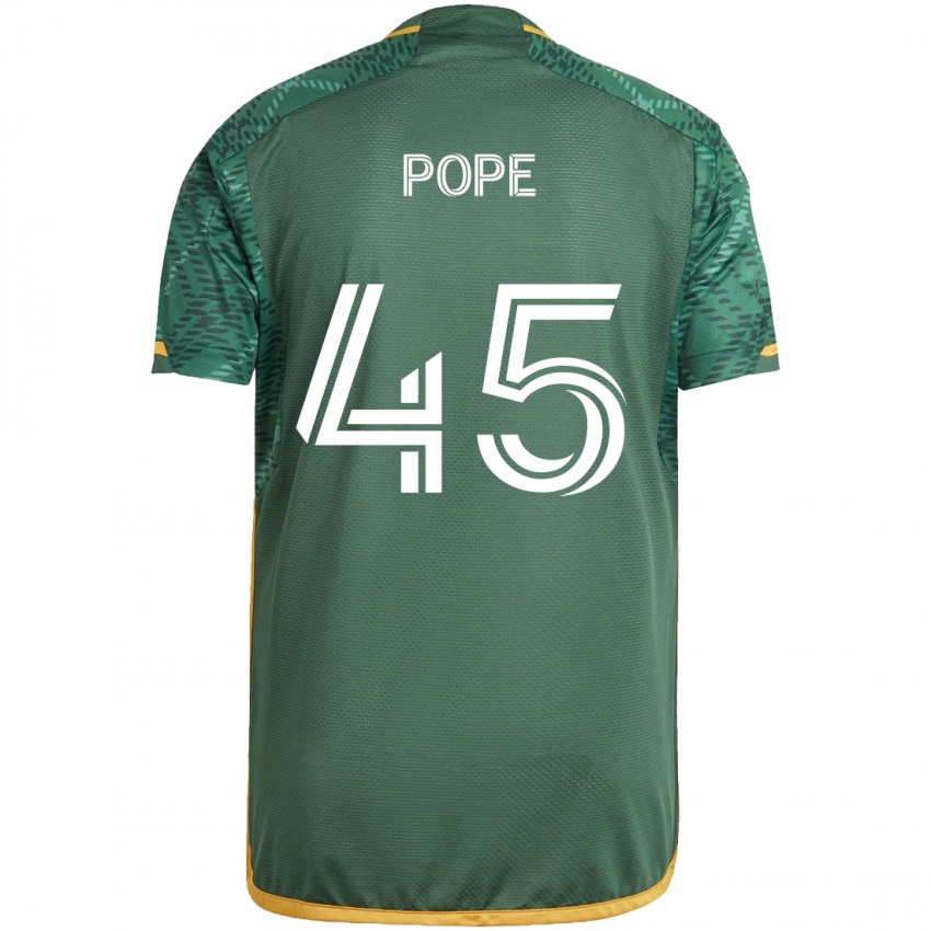 Niño Camiseta Blake Pope #45 Verde Naranja 1ª Equipación 2024/25 La Camisa Perú