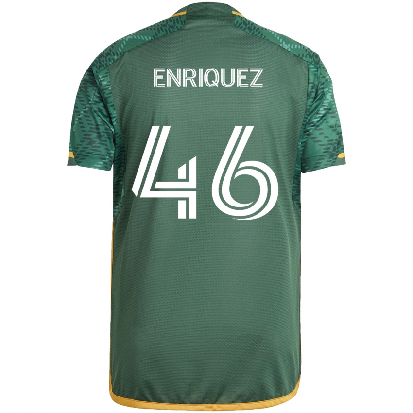 Niño Camiseta Victor Enriquez #46 Verde Naranja 1ª Equipación 2024/25 La Camisa Perú