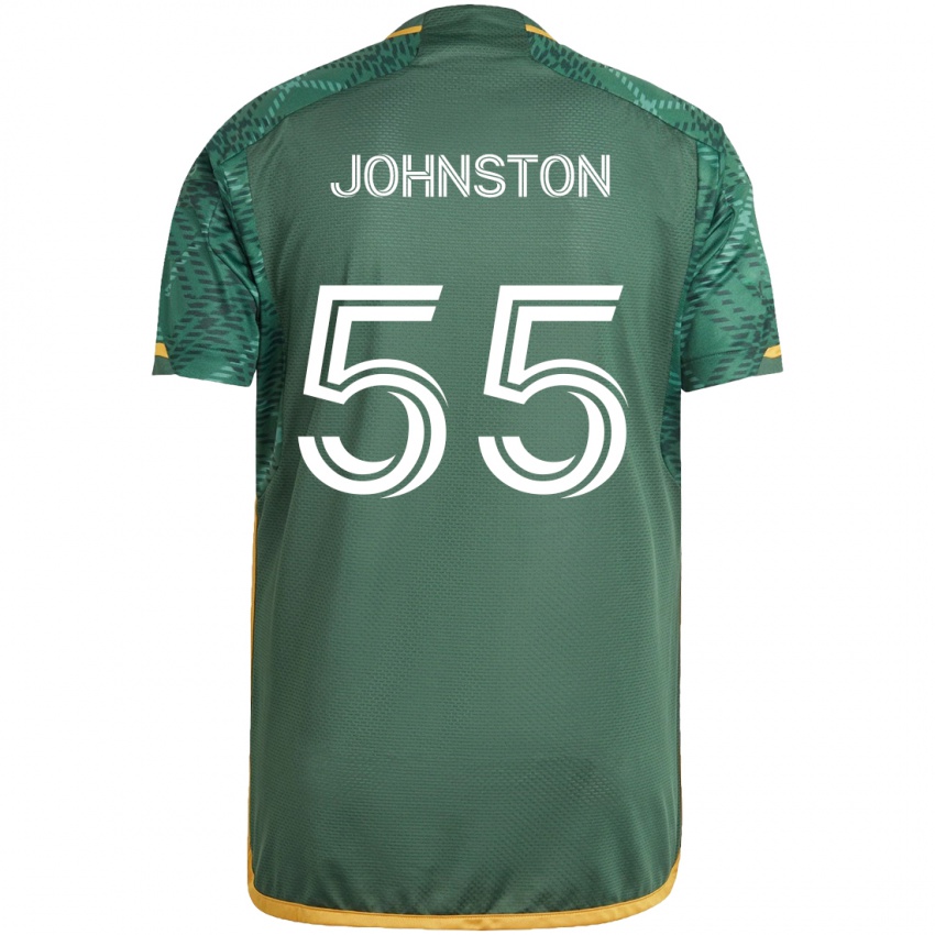 Niño Camiseta Malcolm Johnston #55 Verde Naranja 1ª Equipación 2024/25 La Camisa Perú