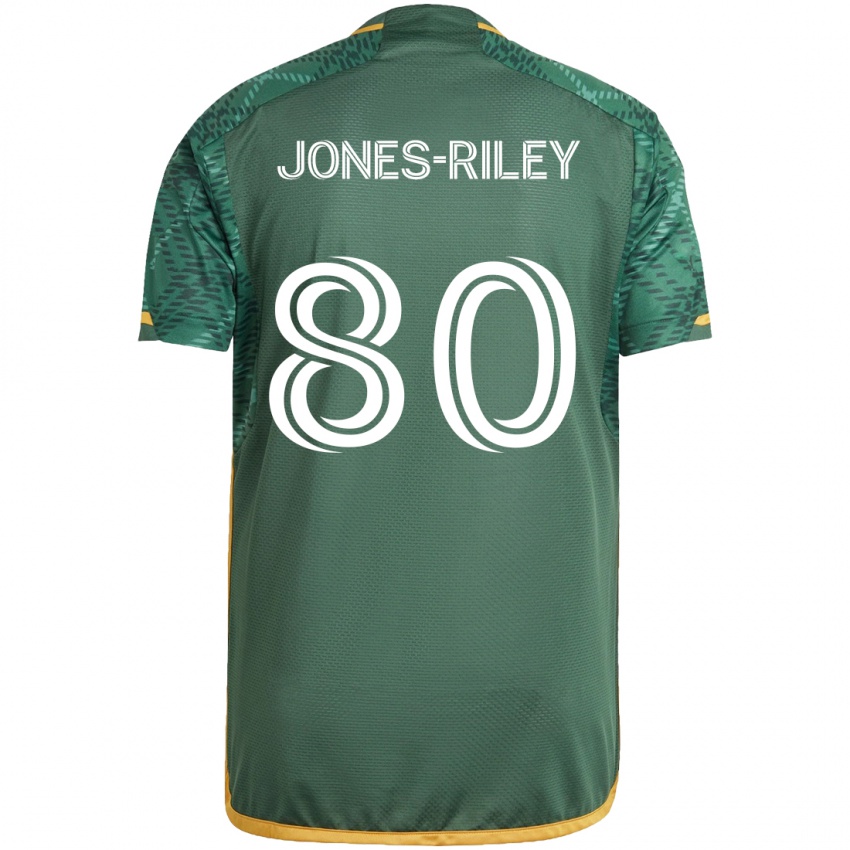 Niño Camiseta Jaden Jones-Riley #80 Verde Naranja 1ª Equipación 2024/25 La Camisa Perú