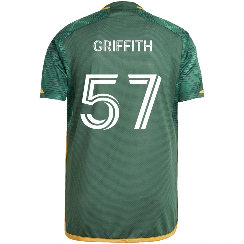 Niño Camiseta Víctor Griffith #57 Verde Naranja 1ª Equipación 2024/25 La Camisa Perú