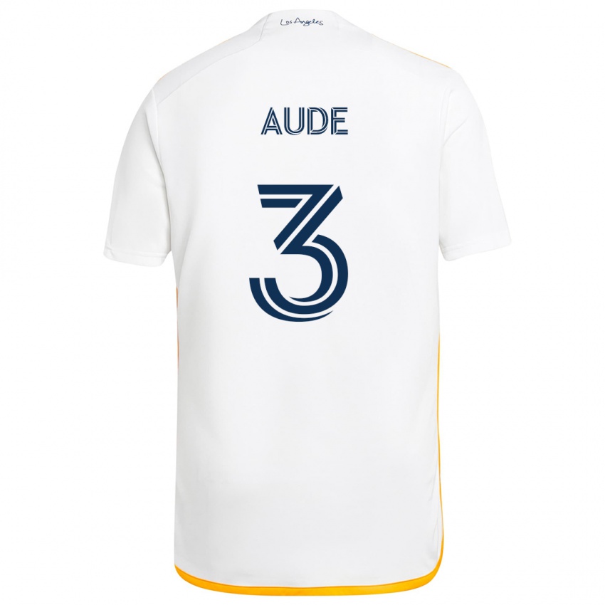 Niño Camiseta Julián Aude #3 Blanco Amarillo 1ª Equipación 2024/25 La Camisa Perú