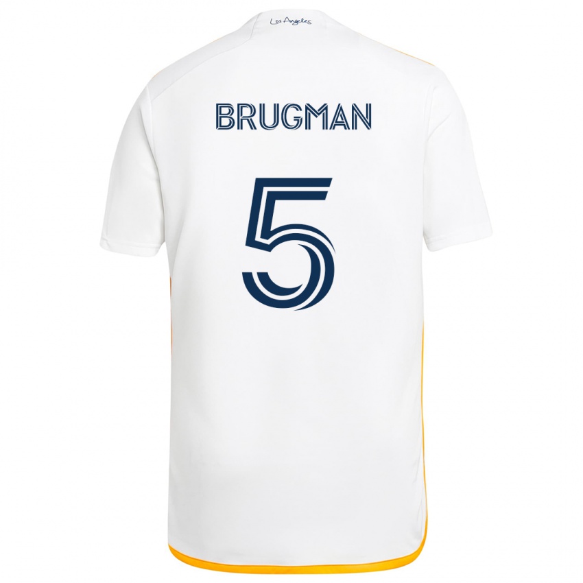 Niño Camiseta Gastón Brugman #5 Blanco Amarillo 1ª Equipación 2024/25 La Camisa Perú