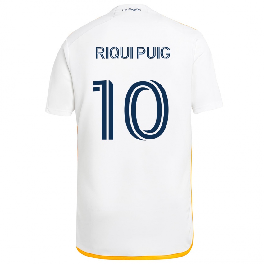 Niño Camiseta Riqui Puig #10 Blanco Amarillo 1ª Equipación 2024/25 La Camisa Perú