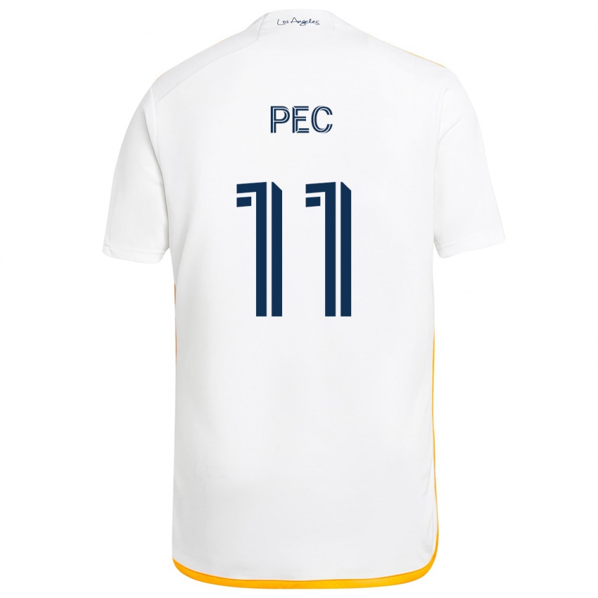 Niño Camiseta Gabriel Pec #11 Blanco Amarillo 1ª Equipación 2024/25 La Camisa Perú