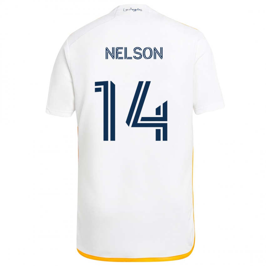 Niño Camiseta John Nelson #14 Blanco Amarillo 1ª Equipación 2024/25 La Camisa Perú