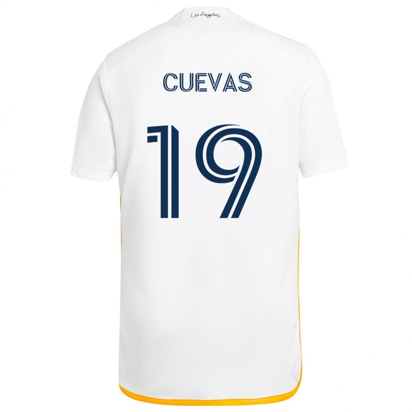 Niño Camiseta Mauricio Cuevas #19 Blanco Amarillo 1ª Equipación 2024/25 La Camisa Perú