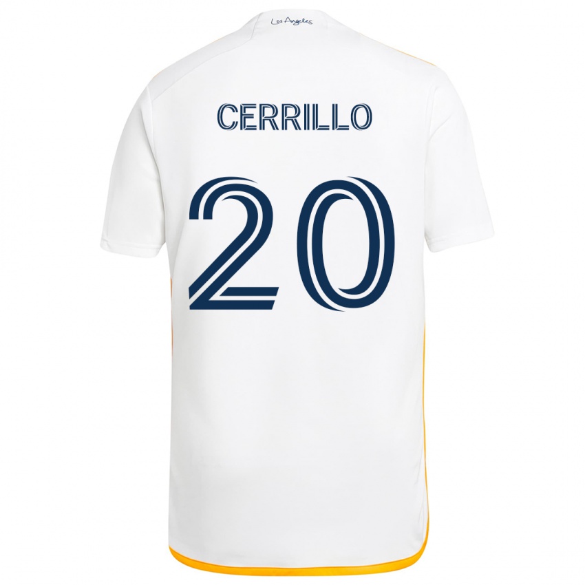 Niño Camiseta Edwin Cerrillo #20 Blanco Amarillo 1ª Equipación 2024/25 La Camisa Perú