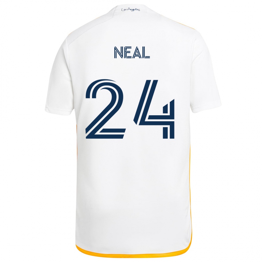 Niño Camiseta Jalen Neal #24 Blanco Amarillo 1ª Equipación 2024/25 La Camisa Perú