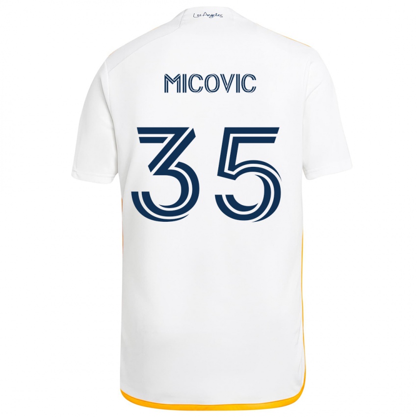 Niño Camiseta Novak Micovic #35 Blanco Amarillo 1ª Equipación 2024/25 La Camisa Perú