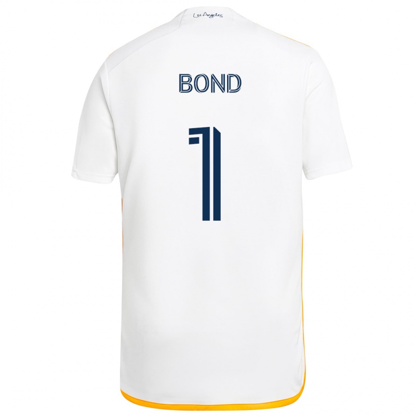 Niño Camiseta Jonathan Bond #1 Blanco Amarillo 1ª Equipación 2024/25 La Camisa Perú