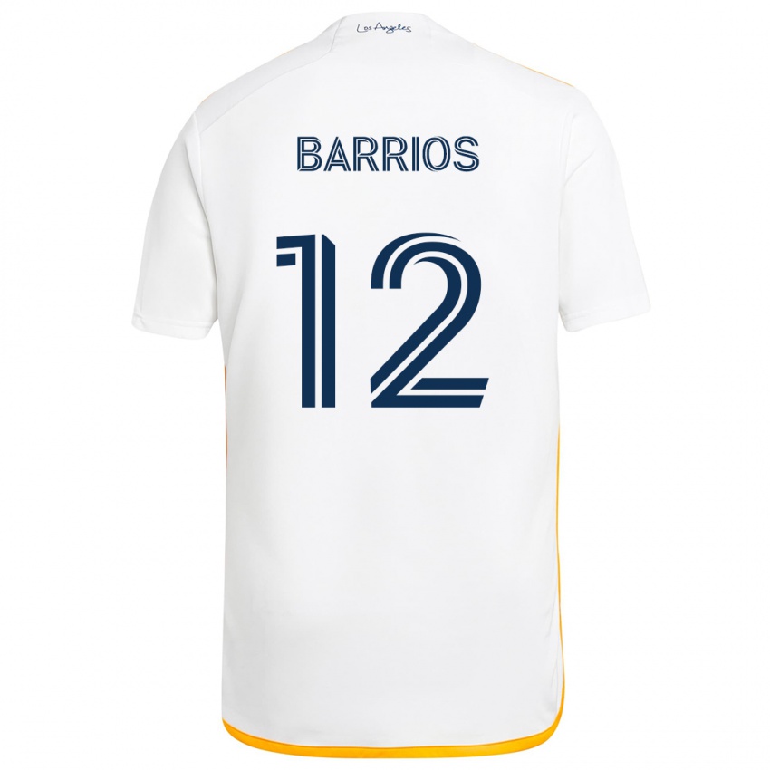 Niño Camiseta Michael Barrios #12 Blanco Amarillo 1ª Equipación 2024/25 La Camisa Perú