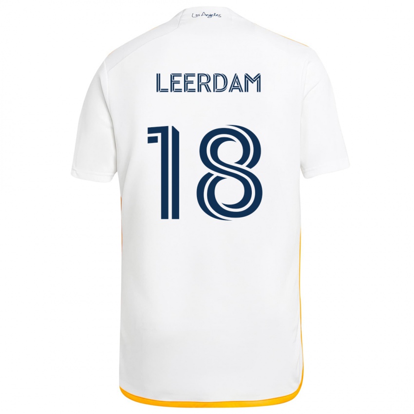 Niño Camiseta Kelvin Leerdam #18 Blanco Amarillo 1ª Equipación 2024/25 La Camisa Perú