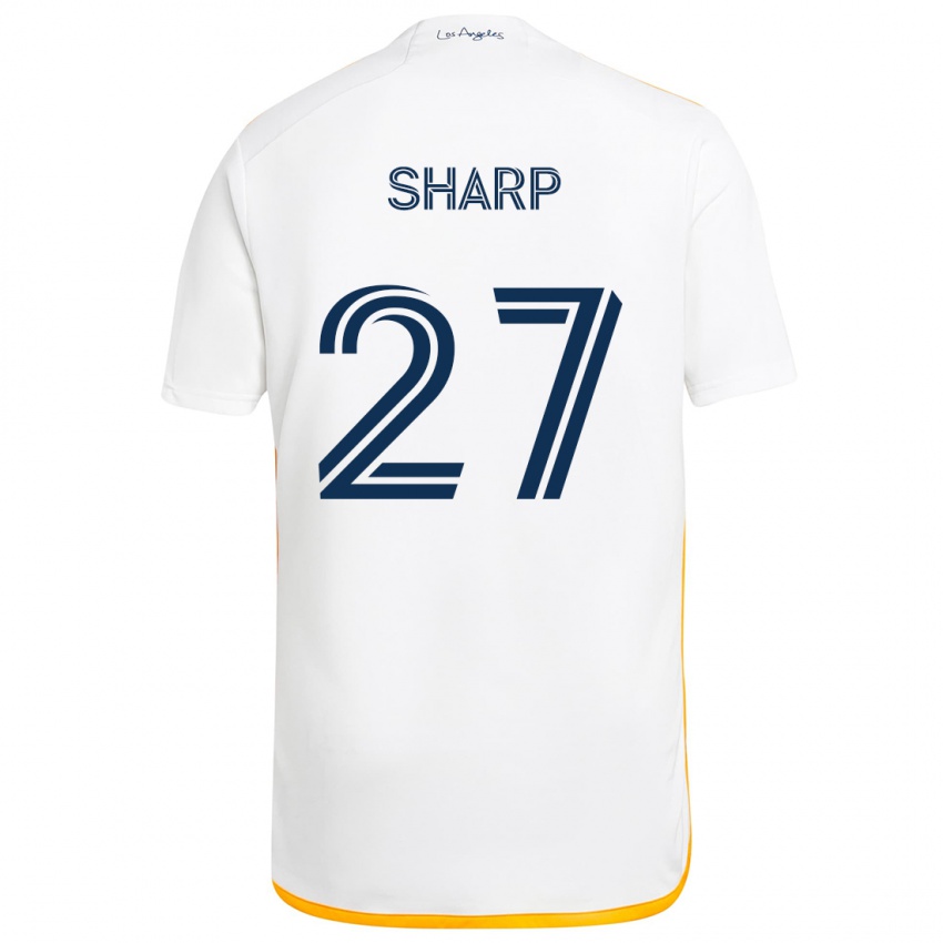 Niño Camiseta Billy Sharp #27 Blanco Amarillo 1ª Equipación 2024/25 La Camisa Perú