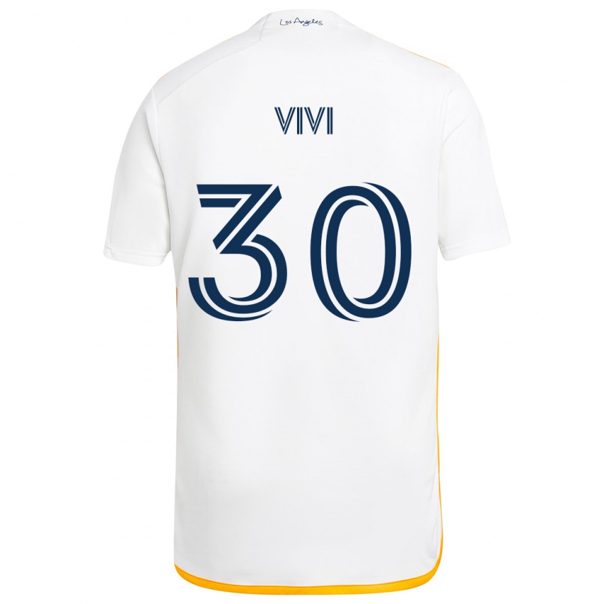 Niño Camiseta Gino Vivi #30 Blanco Amarillo 1ª Equipación 2024/25 La Camisa Perú