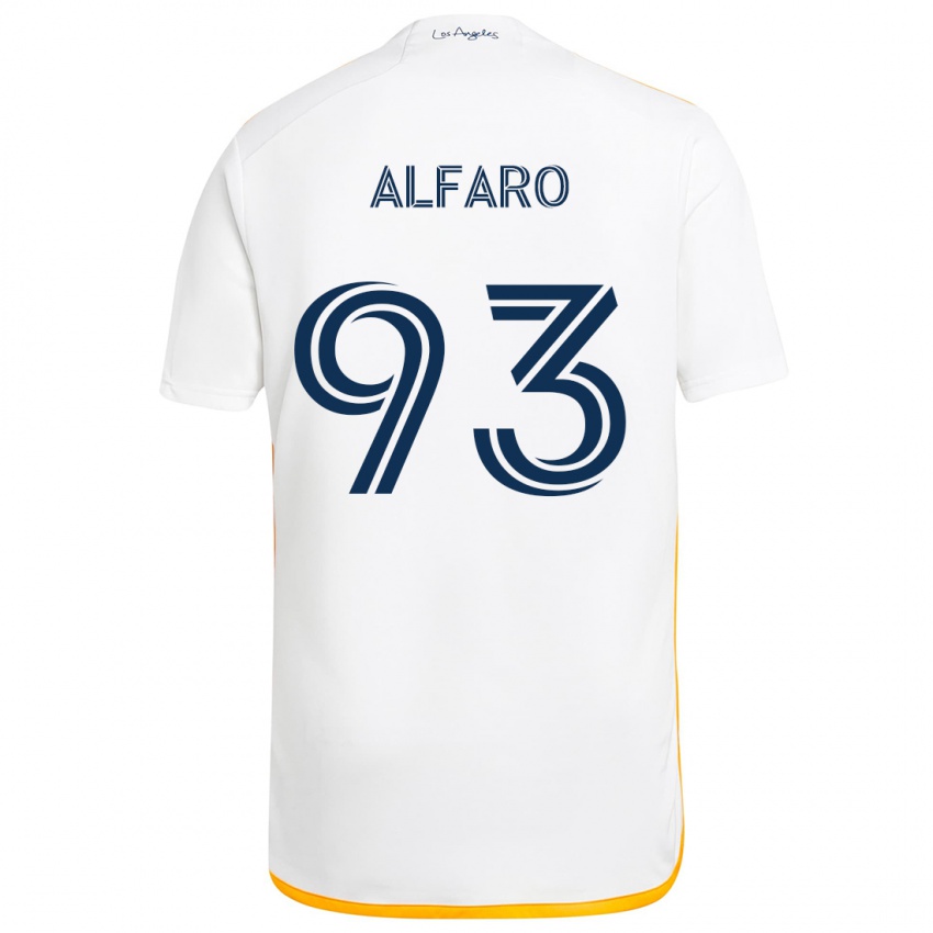 Niño Camiseta Tony Alfaro #93 Blanco Amarillo 1ª Equipación 2024/25 La Camisa Perú