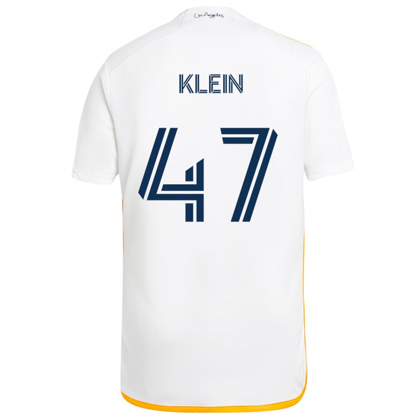 Niño Camiseta Carson Klein #47 Blanco Amarillo 1ª Equipación 2024/25 La Camisa Perú