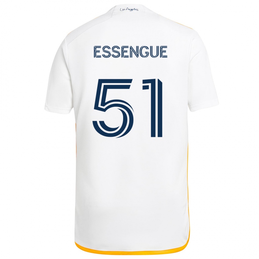 Niño Camiseta Ascel Essengue #51 Blanco Amarillo 1ª Equipación 2024/25 La Camisa Perú