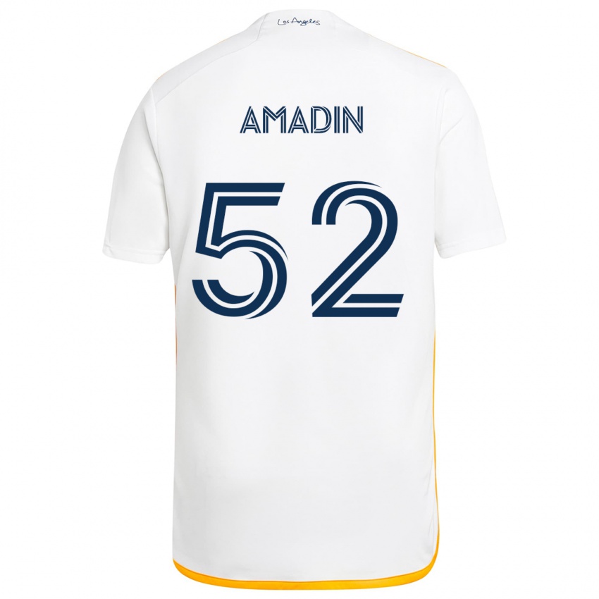 Niño Camiseta Elijah Amadin #52 Blanco Amarillo 1ª Equipación 2024/25 La Camisa Perú