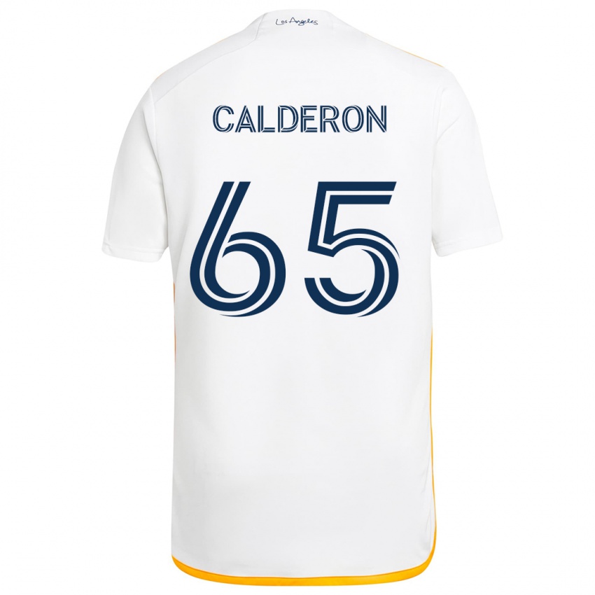 Niño Camiseta Juan Calderón #65 Blanco Amarillo 1ª Equipación 2024/25 La Camisa Perú