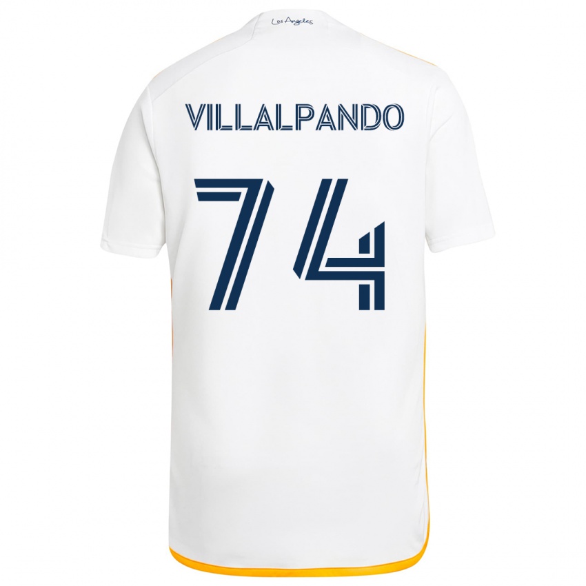 Niño Camiseta Sergio Villalpando #74 Blanco Amarillo 1ª Equipación 2024/25 La Camisa Perú