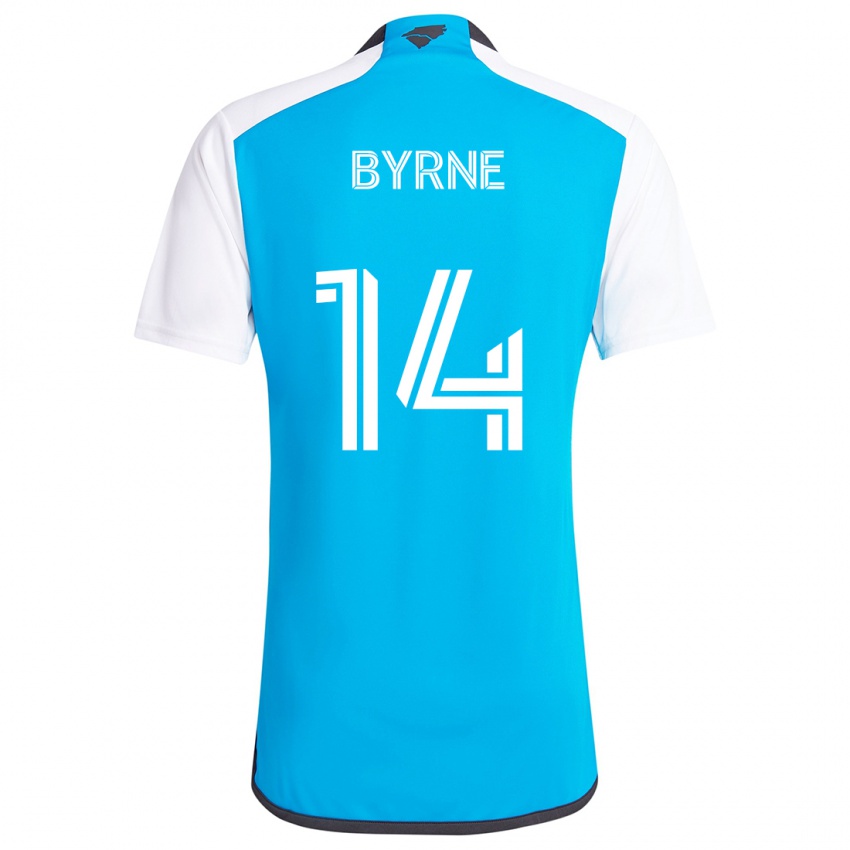 Niño Camiseta Nathan Byrne #14 Azul Blanco 1ª Equipación 2024/25 La Camisa Perú