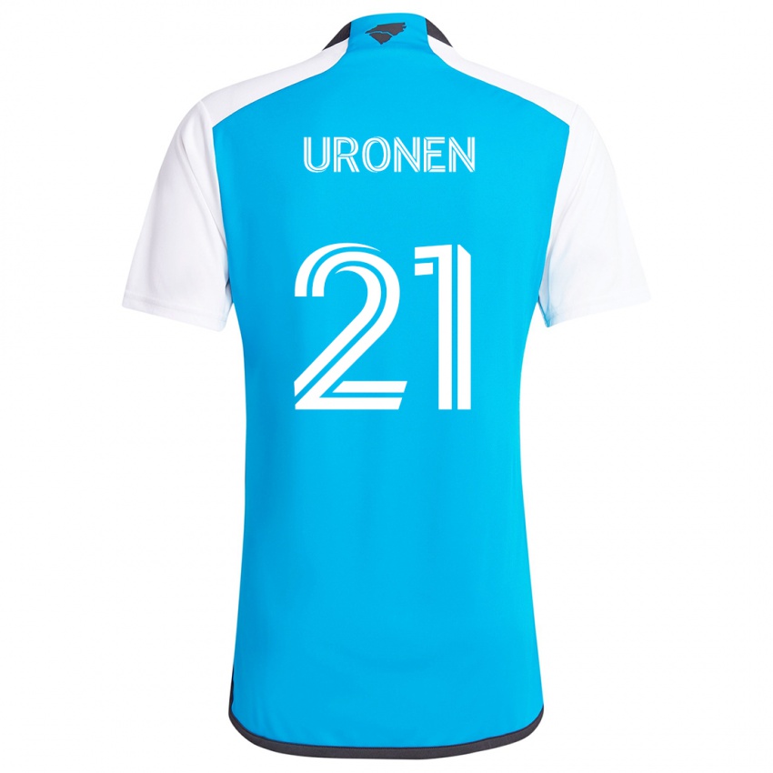 Niño Camiseta Jere Uronen #21 Azul Blanco 1ª Equipación 2024/25 La Camisa Perú