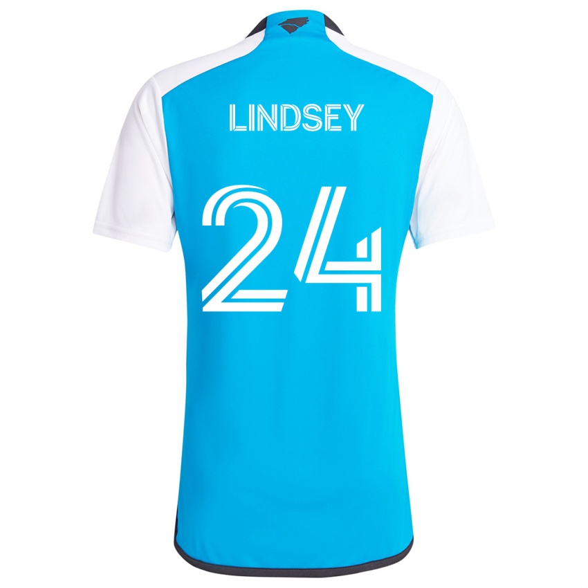 Niño Camiseta Jaylin Lindsey #24 Azul Blanco 1ª Equipación 2024/25 La Camisa Perú