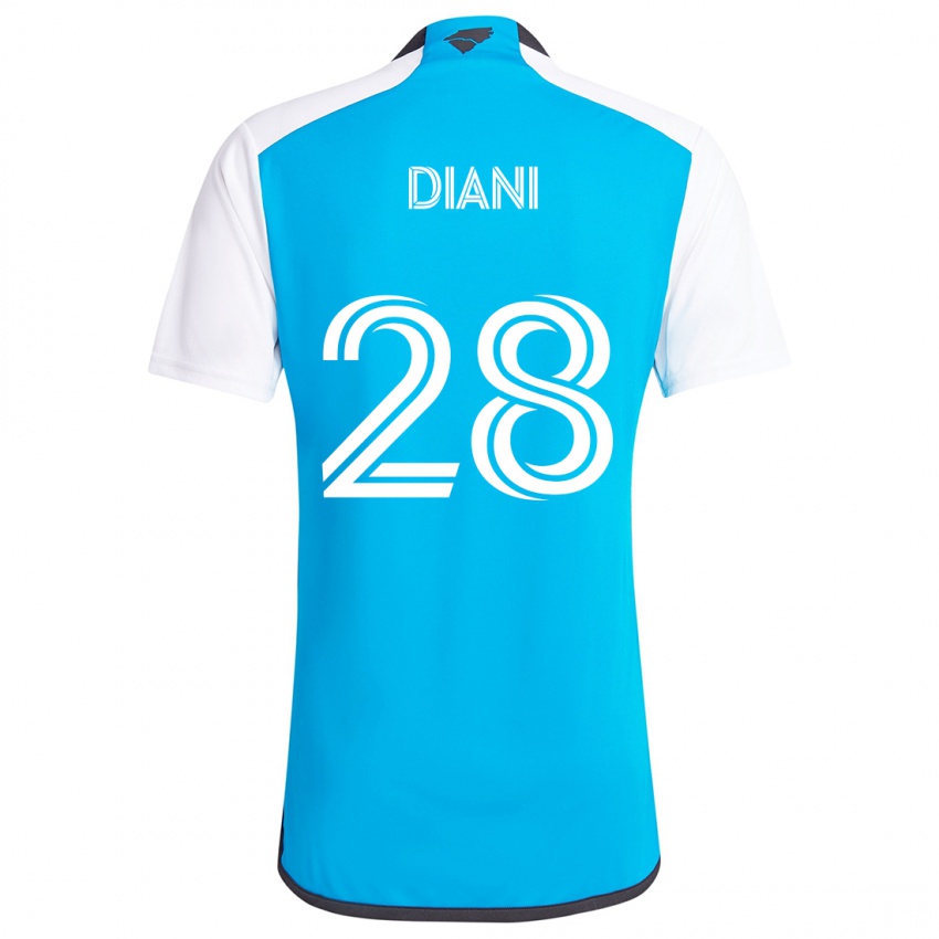 Niño Camiseta Djibril Diani #28 Azul Blanco 1ª Equipación 2024/25 La Camisa Perú