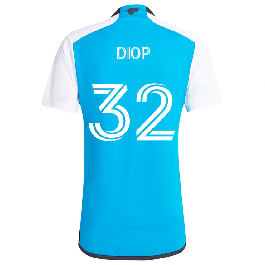 Niño Camiseta Hamady Diop #32 Azul Blanco 1ª Equipación 2024/25 La Camisa Perú