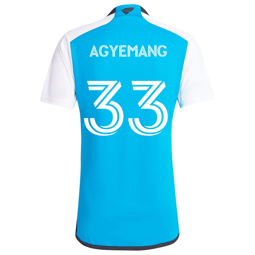 Niño Camiseta Patrick Agyemang #33 Azul Blanco 1ª Equipación 2024/25 La Camisa Perú