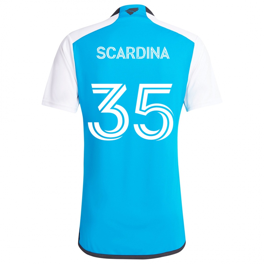 Niño Camiseta Nick Scardina #35 Azul Blanco 1ª Equipación 2024/25 La Camisa Perú