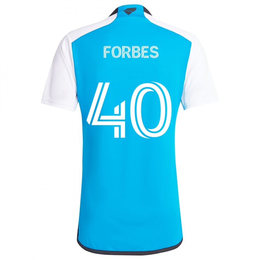 Niño Camiseta Jahlane Forbes #40 Azul Blanco 1ª Equipación 2024/25 La Camisa Perú