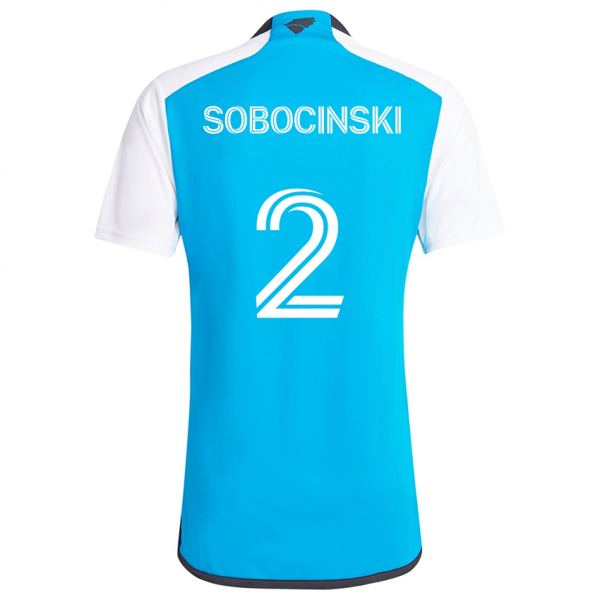 Niño Camiseta Jan Sobocinski #2 Azul Blanco 1ª Equipación 2024/25 La Camisa Perú