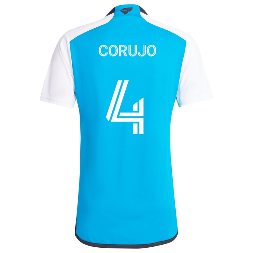 Niño Camiseta Guzmán Corujo #4 Azul Blanco 1ª Equipación 2024/25 La Camisa Perú