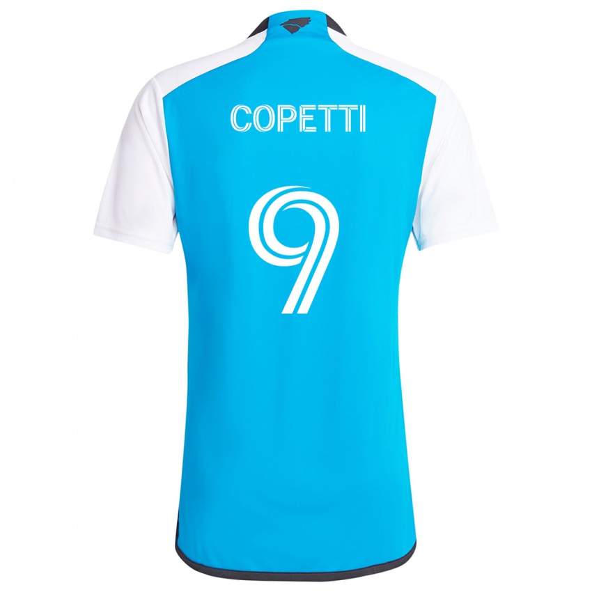 Niño Camiseta Enzo Copetti #9 Azul Blanco 1ª Equipación 2024/25 La Camisa Perú