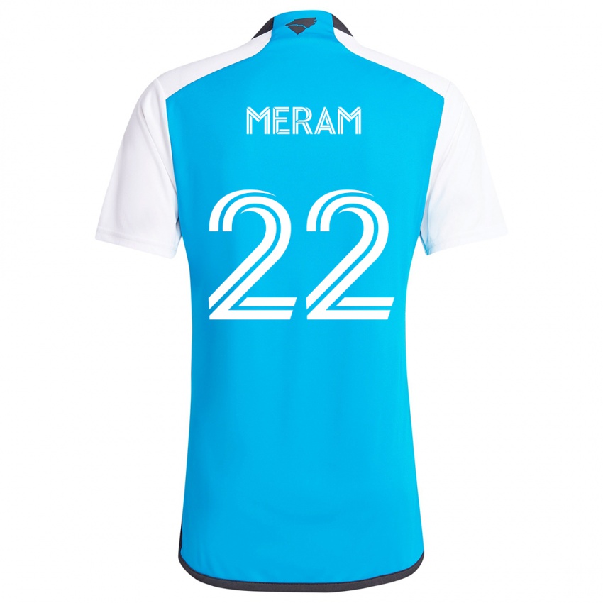 Niño Camiseta Justin Meram #22 Azul Blanco 1ª Equipación 2024/25 La Camisa Perú