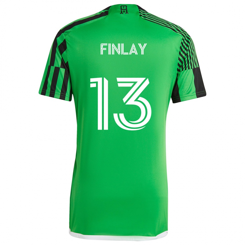 Niño Camiseta Ethan Finlay #13 Verde Negro 1ª Equipación 2024/25 La Camisa Perú