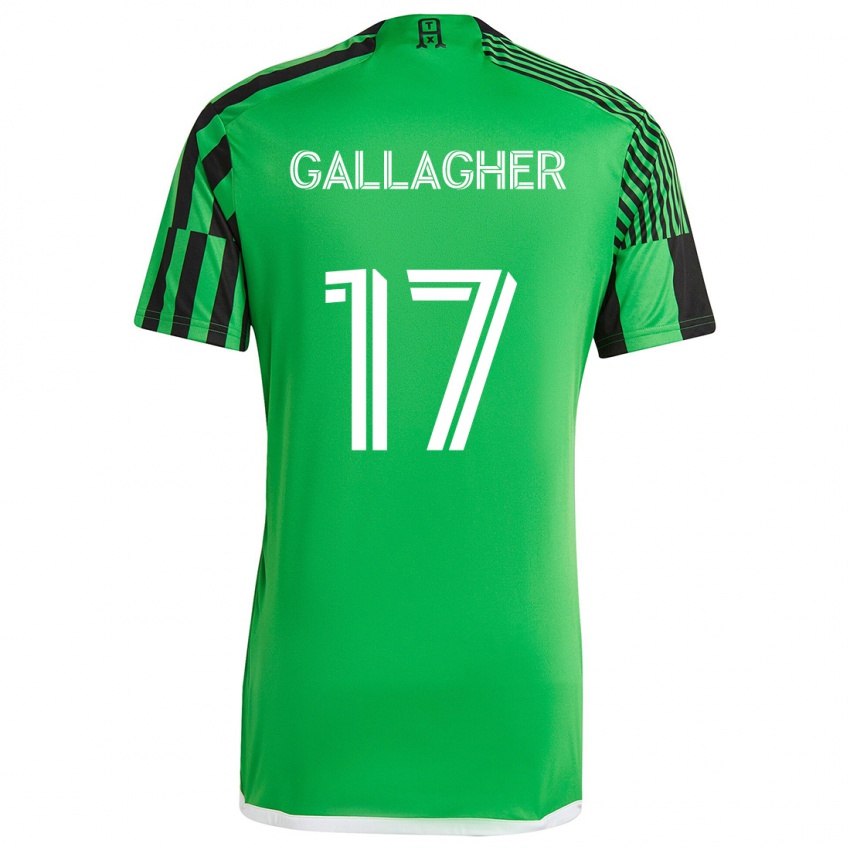 Niño Camiseta Jon Gallagher #17 Verde Negro 1ª Equipación 2024/25 La Camisa Perú