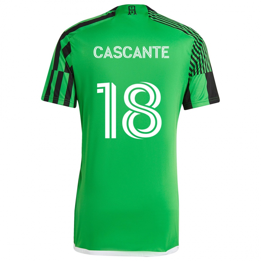 Niño Camiseta Julio Cascante #18 Verde Negro 1ª Equipación 2024/25 La Camisa Perú