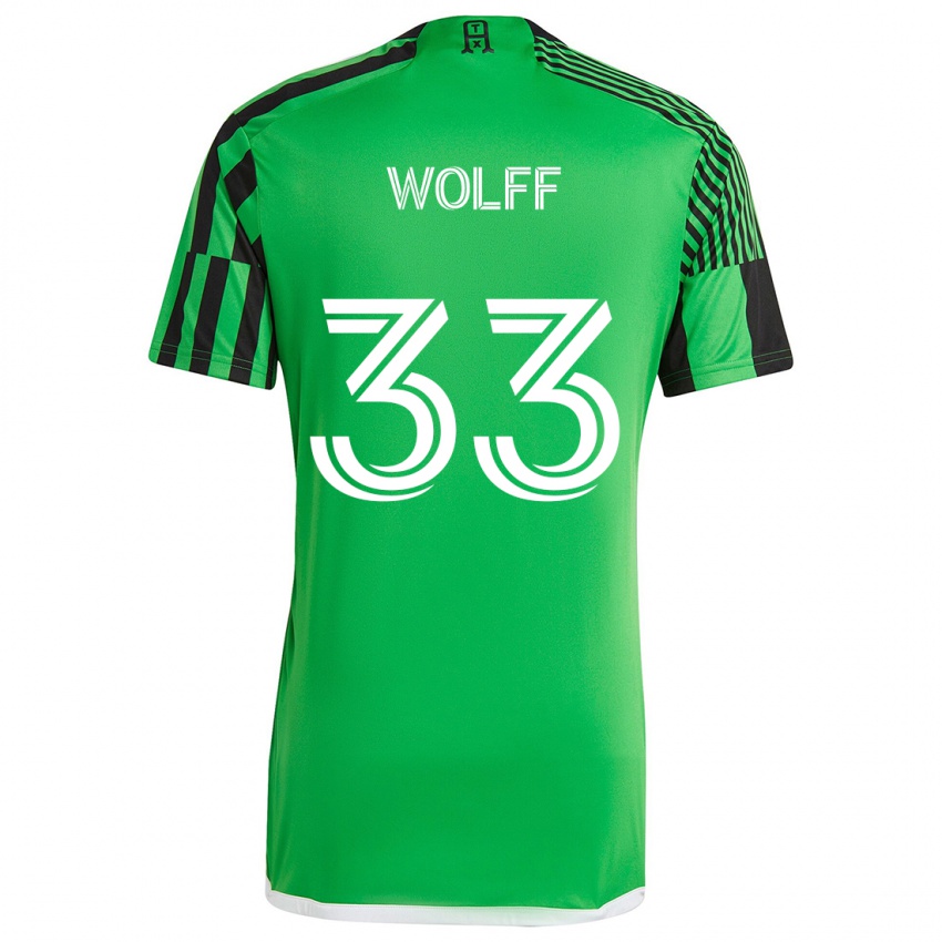 Niño Camiseta Owen Wolff #33 Verde Negro 1ª Equipación 2024/25 La Camisa Perú