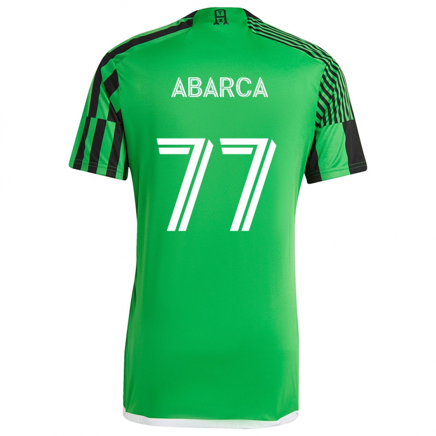 Niño Camiseta Diego Abarca #77 Verde Negro 1ª Equipación 2024/25 La Camisa Perú