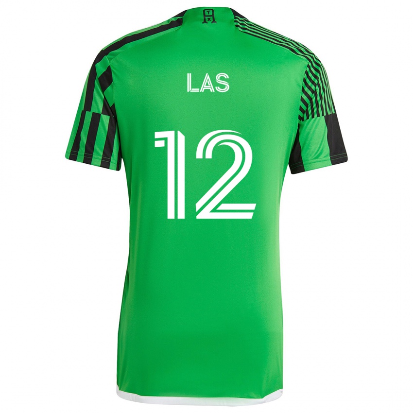 Niño Camiseta Damian Las #12 Verde Negro 1ª Equipación 2024/25 La Camisa Perú