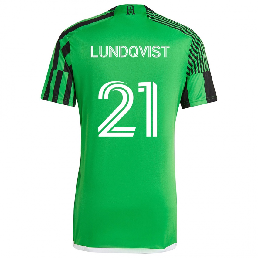 Niño Camiseta Adam Lundqvist #21 Verde Negro 1ª Equipación 2024/25 La Camisa Perú