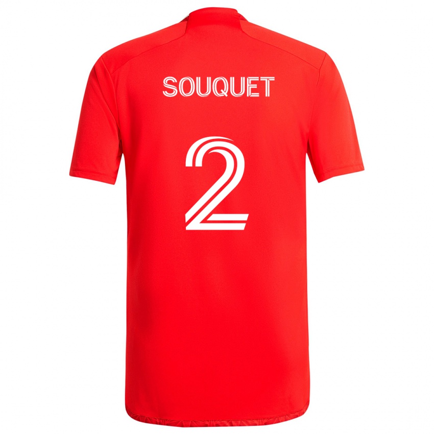 Niño Camiseta Arnaud Souquet #2 Rojo Blanco 1ª Equipación 2024/25 La Camisa Perú