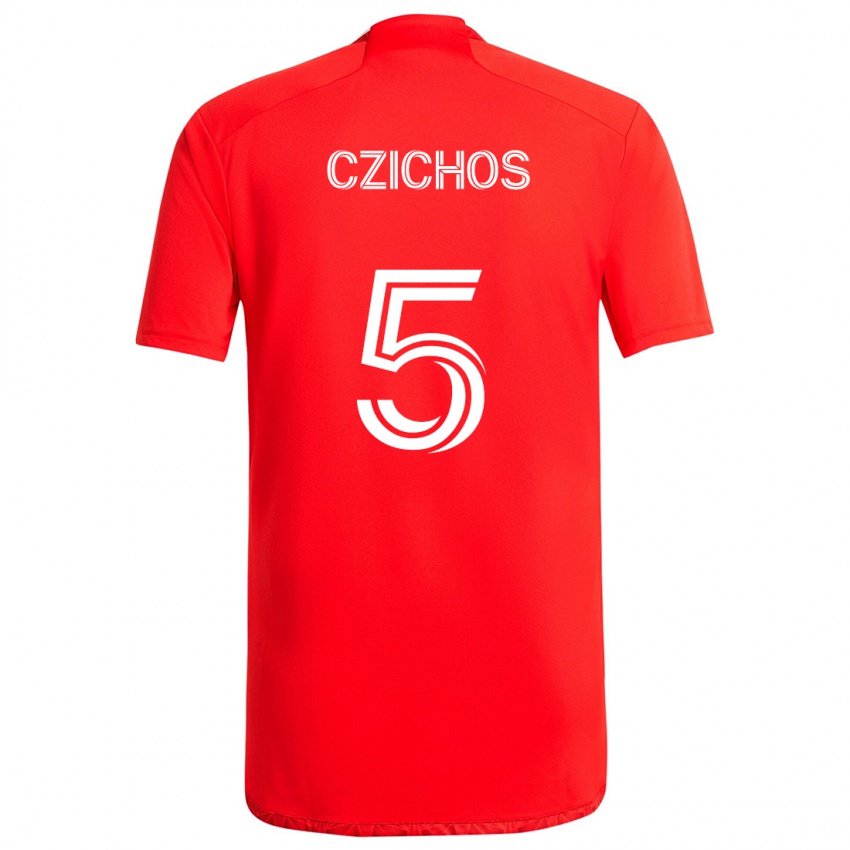 Niño Camiseta Rafael Czichos #5 Rojo Blanco 1ª Equipación 2024/25 La Camisa Perú