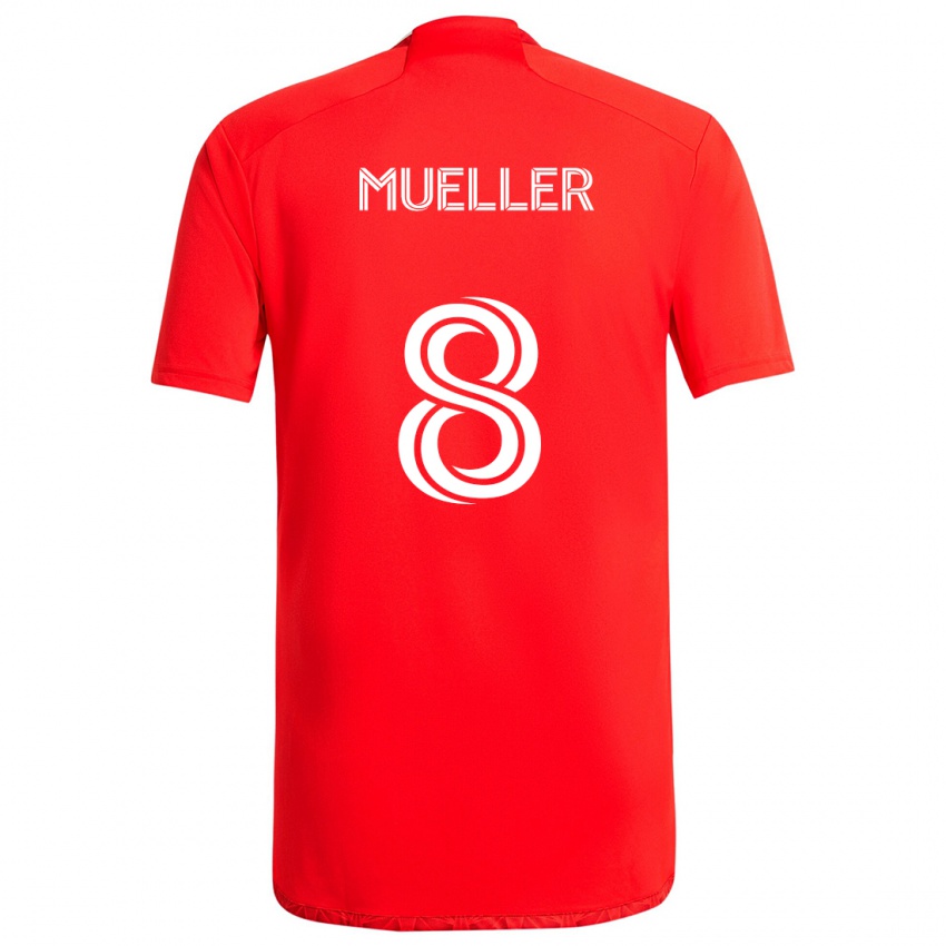 Niño Camiseta Chris Mueller #8 Rojo Blanco 1ª Equipación 2024/25 La Camisa Perú