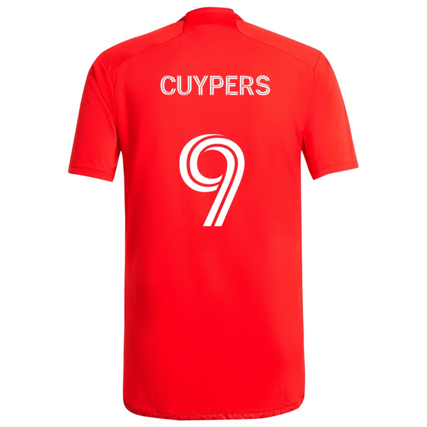 Niño Camiseta Hugo Cuypers #9 Rojo Blanco 1ª Equipación 2024/25 La Camisa Perú