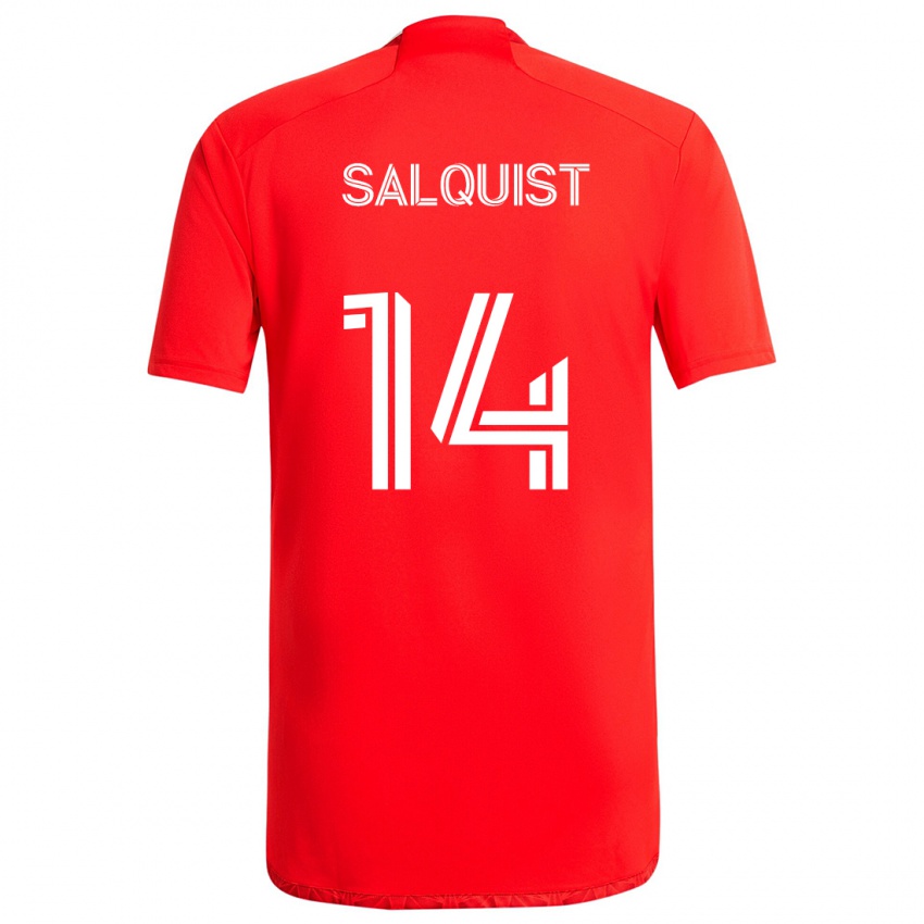 Niño Camiseta Tobias Salquist #14 Rojo Blanco 1ª Equipación 2024/25 La Camisa Perú