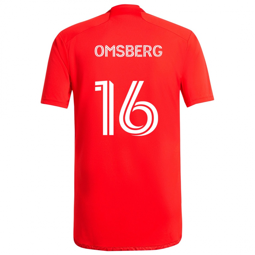 Niño Camiseta Wyatt Omsberg #16 Rojo Blanco 1ª Equipación 2024/25 La Camisa Perú